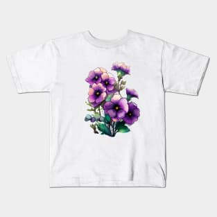 Purple Flowers Kids T-Shirt